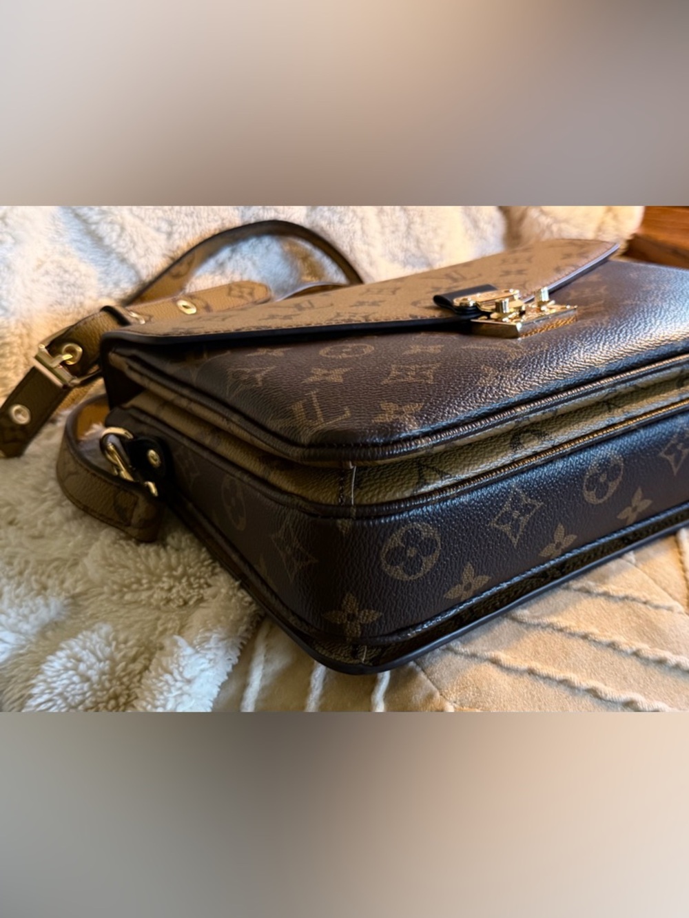 Luxury Two-Tone Monogram Canvas Crossbody Bag - Picture 6 of 10